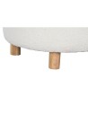 Panca Home ESPRIT Bianco Poliestere Legno d'albero della gomma Legno MDF 48 x 48 x 43 cm da Home ESPRIT, Sedie - Ref: S305421...