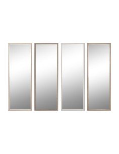 Miroir mural Home ESPRIT Blanc Bois de manguier Bois MDF Indien Décapé 89 x 2 x 89 cm | Tienda24 Tienda24.eu