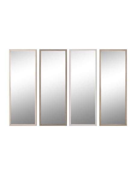 Miroir mural Home ESPRIT Blanc Marron Beige Gris Verre polystyrène 33 x 3 x 95,5 cm (4 Unités) | Tienda24 Tienda24.eu