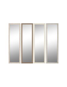 Wall mirror White Crystal Paolownia wood Window 73,7 x 3,6 x 104 cm | Tienda24 Tienda24.eu