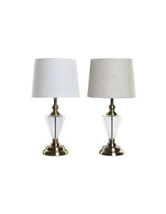 Lampada da tavolo Home ESPRIT Bianco Beige Metallo Cristallo 35 x 35 x 69 cm (2 Unità) da Home ESPRIT, Lampade da tavolo e ab...