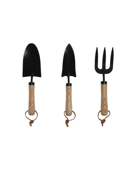 Garden tool kit Home ESPRIT 3 Pieces Brown Black Steel | Tienda24 Tienda24.eu