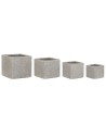 Set of Planters Home ESPRIT Beige Fibreglass Magnesium 44,5 x 44,5 x 42,5 cm (4 Units) | Tienda24 Tienda24.eu