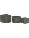 Set di vasi da fiori Home ESPRIT Grigio scuro Fibra di Vetro Magnesio 44,5 x 44,5 x 43 cm (3 Unità) da Home ESPRIT, Cachepot ...