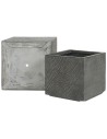 Set di vasi da fiori Home ESPRIT Grigio scuro Fibra di Vetro Magnesio 44,5 x 44,5 x 43 cm (3 Unità) da Home ESPRIT, Cachepot ...