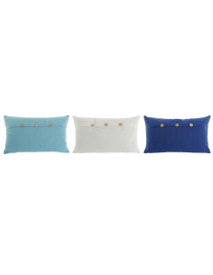 Almofada Home ESPRIT Azul Branco Azul celeste Mediterrâneo 50 x 15 x 30 cm (3 Unidades) de Home ESPRIT, Almofadas - Ref: S305...