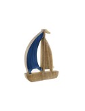 Statua Decorativa Home ESPRIT Azzurro Naturale Mediterraneo 17 x 2,5 x 25 cm da Home ESPRIT, Soprammobili - Ref: S3054604, Pr...