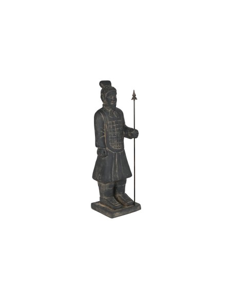 Decorative Figure Home ESPRIT Grey Golden Oriental Warrior 35 x 32 x 118 cm | Tienda24 Tienda24.eu