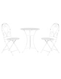 Conjunto de Mesa con 2 Sillas Home ESPRIT Blanco 60 x 60 x 70 cm | Tienda24 Tienda24.eu