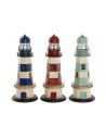 Figura Decorativa Home ESPRIT Vermelho Creme Azul celeste Azul Marinho 13 x 13 x 32 cm (3 Unidades) Farol | Tienda24 Tienda24.eu