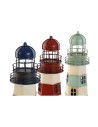 Figura Decorativa Home ESPRIT Vermelho Creme Azul celeste Azul Marinho 13 x 13 x 32 cm (3 Unidades) Farol | Tienda24 Tienda24.eu