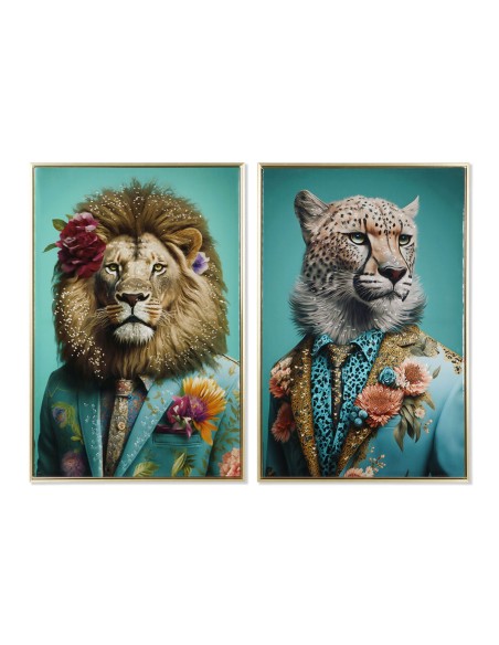 Painting Home ESPRIT Colonial Lion 63 x 3,5 x 93 cm (2 Units) | Tienda24 Tienda24.eu