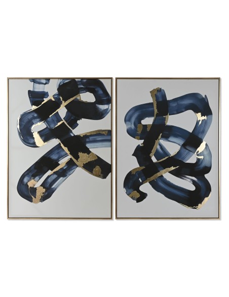 Pintura Home ESPRIT Abstrato Urbana 90 x 4 x 120 cm (2 Unidades) | Tienda24 Tienda24.eu