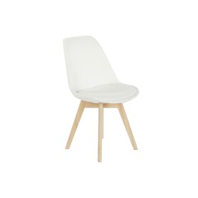 Silla DKD Home Decor Blanco Espuma Haya 48 x 56 x 83 cm