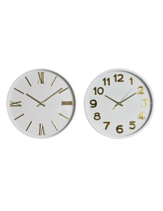 Wanduhr Schwarz Gold PVC Kristall Eisen Holz MDF 46 x 6 x 46 cm | Tienda24 Tienda24.eu