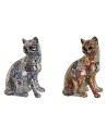 Figurine Décorative Home ESPRIT Multicouleur Chat méditerranéen 11 x 10 x 16 cm (2 Unités) | Tienda24 Tienda24.eu