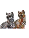 Figurine Décorative Home ESPRIT Multicouleur Chat méditerranéen 11 x 10 x 16 cm (2 Unités) | Tienda24 Tienda24.eu