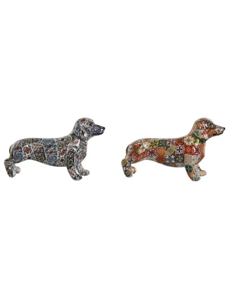 Figurine Décorative Home ESPRIT Multicouleur Chien méditerranéen 21 x 6 x 12 cm (2 Unités) | Tienda24 Tienda24.eu