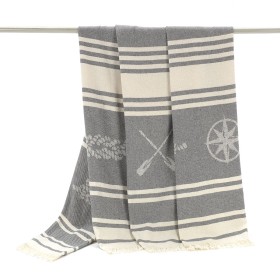 Beach Towel Alexandra House Living Maca Grey 125 x 180 cm by Alexandra House Living, Towels - Ref: D1602762, Price: 13,42 €, ...