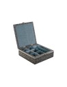 Caja-Joyero DKD Home Decor Plateado Azul cielo Madera Aluminio 18 x 18 x 6 cm | Tienda24 Tienda24.eu