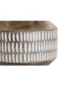 Vase Home ESPRIT Blanc Marron Bois de manguier Colonial 18 x 18 x 19 cm | Tienda24 Tienda24.eu