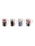 Mug Home ESPRIT Multicolour Porcelain Cat (4 Units) | Tienda24 Tienda24.eu