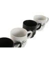 Conjunto de 4 Canecas Home ESPRIT Branco Preto Metal Porcelana 380 ml | Tienda24 Tienda24.eu