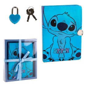 Journal intime Stitch Bleu 16,5 x 21 x 3 cm de Stitch, Carnets blancs & Journaux intimes - Réf : S0737229, Prix : 10,39 €, Re...