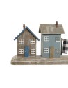 Decorative Figure Home ESPRIT Blue Red Multicolour Houses 25,5 x 9 x 13,5 cm (2 Units) | Tienda24 Tienda24.eu