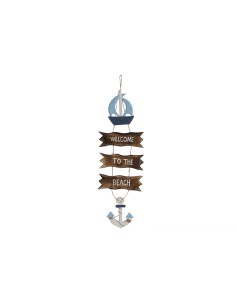 Decoração Suspensa Home ESPRIT Azul Verde Mediterrâneo 11 x 2 x 55 cm (2 Unidades) | Tienda24 Tienda24.eu