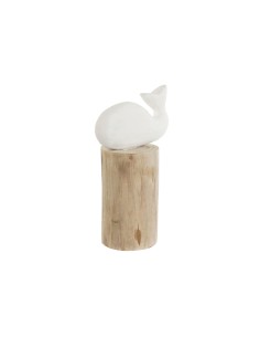 Figura Decorativa DKD Home Decor Acabamento envelhecido Castanho Branco Resina Madeira de mangueira Baleia (57 x 10 x 28 cm) | Tienda24 Tienda24.eu