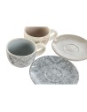 Juego de Tazas con Platos Home ESPRIT Azul Beige Metal Dolomita 180 ml (2 Unidades) | Tienda24 Tienda24.eu