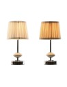 Lampada da tavolo Home ESPRIT Bianco Beige Metallo Porcellana 20 W 220 V 17,5 x 17,5 x 35 cm (2 Unità) da Home ESPRIT, Lampad...