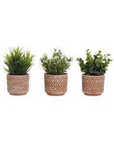 Planta Decorativa Home ESPRIT Polietileno Cemento 12 x 12 x 17 cm (3 Unidades) de Home ESPRIT, Plantas - Ref: S3055534, Preci...