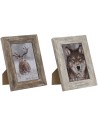 Photo frame Home ESPRIT White Natural Crystal polystyrene Scandinavian 14,5 x 2 x 20 cm (2 Units) | Tienda24 Tienda24.eu