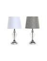 Desk lamp Home ESPRIT White Grey Metal Crystal 20 x 20 x 37 cm (2 Units) | Tienda24 Tienda24.eu