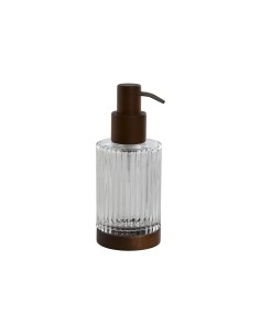 Dispenser di Sapone Home ESPRIT Marrone Trasparente Alluminio Cristallo Acacia 8 x 7,5 x 18,5 cm da Home ESPRIT, Supporti e d...