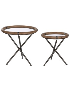 Centre Table Romimex Brown Walnut 90 x 45 x 90 cm | Tienda24 Tienda24.eu