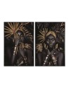 Painting Home ESPRIT Modern African Woman 80 x 3,5 x 120 cm (2 Units) | Tienda24 Tienda24.eu