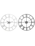 Horloge Murale Home ESPRIT Blanc Noir Métal 60 x 3 x 60 cm (2 Unités) | Tienda24 Tienda24.eu