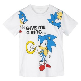 Camisola de Manga Curta Infantil Sonic Branco de Sonic, Camisolas de manga curta - Ref: S0739843, Preço: 9,01 €, Desconto: %