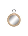 Wall mirror Home ESPRIT Natural Wood Rope Mirror Mediterranean 25 x 3,5 x 33 cm | Tienda24 Tienda24.eu