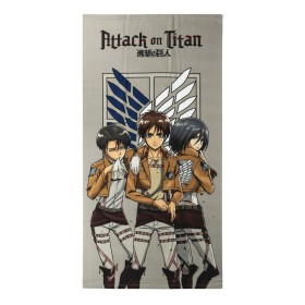 Serviette de plage Attack on Titan Multicouleur 100 % polyester 70 x 140 cm de Attack on Titan, Serviettes de bain - Réf : S0...