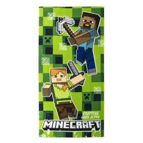 Beach Towel Minecraft Green 100 % polyester 70 x 140 cm by Minecraft, Towels - Ref: S0739993, Price: 7,93 €, Discount: %