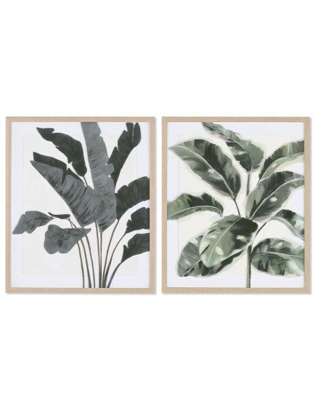 Painting Home ESPRIT Leaf of a plant Scandinavian 52,8 x 2,5 x 62,8 cm (2 Units) | Tienda24 Tienda24.eu