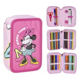 Plumier Triplo Minnie Mouse Fucsia 12,5 x 6,5 x 19,5 cm di Minnie Mouse, Porta penne - Rif: S0740082, Prezzo: 17,56 €, Sconto: %