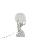 Desk lamp Home ESPRIT White Golden Resin Plastic 220 V 14 x 14 x 32 cm | Tienda24 Tienda24.eu