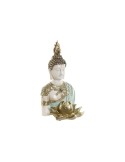 Figurine Décorative Home ESPRIT Turquoise Doré Buda Oriental 12 x 12 x 22 cm | Tienda24 Tienda24.eu