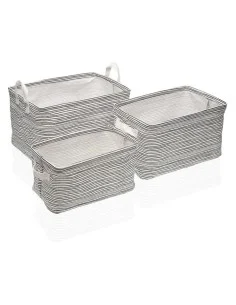 Basket set Polyester (3 Pieces) (25 x 22 x 35 cm) by Versa, Cosmetic Organisers - Ref: S3402789, Price: €15.29, Discount: %