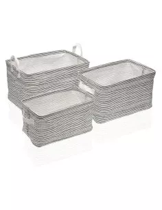 Set di Cestini Poliestere (3 Pezzi) (25 x 22 x 35 cm) da Versa, Organizer per cosmetici - Ref: S3402789, Precio: €15.29, Desc...